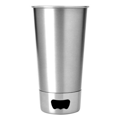 China Wholesale 304 Stainless Steel Viable 500ml 17oz Brew Beer Pint Mugs Tumblers With Lid Snap Open Bottle Opener for sale