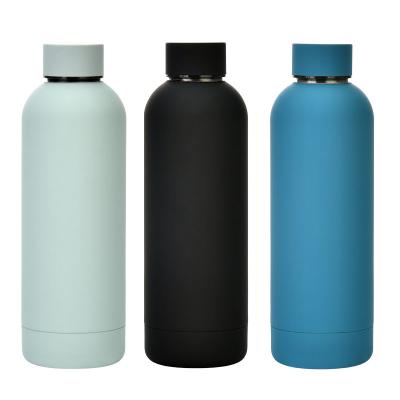 China PORTABLE 17oz 500ml Soft Touch Stainless Steel Vacuum Insulated Sport Thermos Copper Drinking Water Bottle for sale