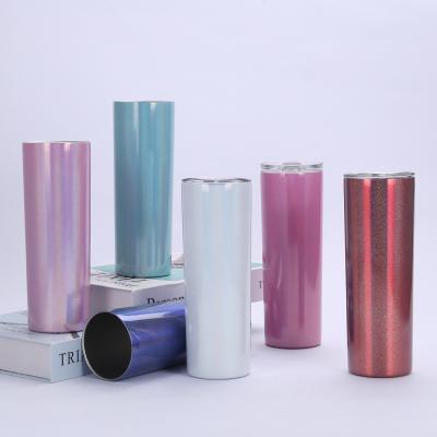 China Viable 20oz Color Shift Upright Light Sensitive Color Changes Twinkle Skinny Tumblers Mugs for sale