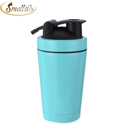 China Sustainable Wholesale Custom Double Wall 500ml 17oz Insulated Metal Stainless Steel Protein Shaker Bottle for sale