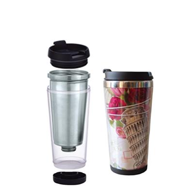 China Viable Hot Selling Leak Proof Lids Stainless Steel Coffee Cup Tumbler With DIY Paper Sheet for sale