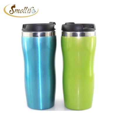 China Sustainable Promotional Double Tumbler Wall 350ml Stainless Steel Coffee Mug With Leak Proof Lids for sale