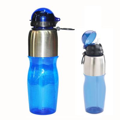 China Sustainable Portable BPA FREE 500ML 700ML Clear Plastic Sports Water Bottles With Custom Logo And Straw Lids for sale