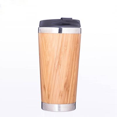 China Sustainable 450ml Stainless Steel Bamboo Travel Tea Coffee Thermal Mugs Mugs for sale