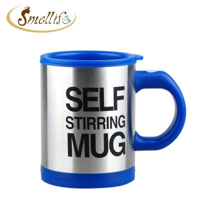 China Christmas Gift PP Self Inner Stainless Steel 12oz External Custom Plastic Double Insulated And Stirring Coffee Mug With AAA Battery for sale