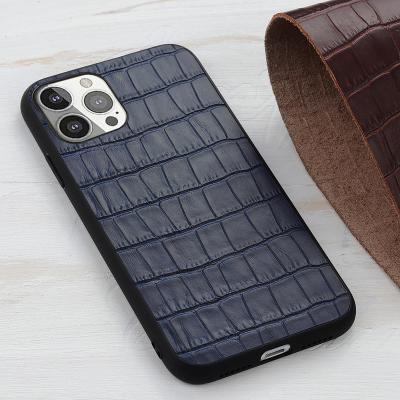 China High Quality Genuine Leather 2in1 Luxury Business Crocodile Pattern Shockproof TPU+PC Back Cover Case For iPhone13 14 12Promax for sale