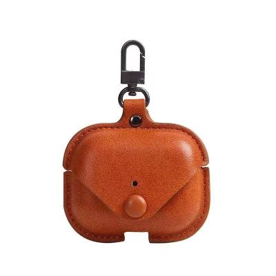 China For AirPods Pro Factory Price Crazy Horse Wholesale Model Earphone Leather Box For AirpodsPro2 Button Leather Case For Airpods1 2 3 for sale