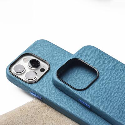 China Palm Pattern Leather Shockproof Luxury Wear Resistant Case For iPhone14Pro Cover Genuine Leather Cases For MagSaFe For iPhone14 13max 12 11 for sale