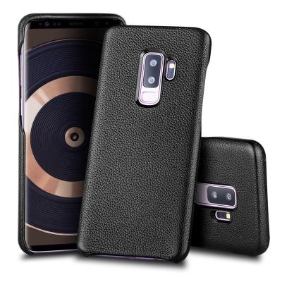 China Retro Back Shockproof Genuine Leather Simple Shockproof Phone Case Shell For Samsung S9/S9+ for sale