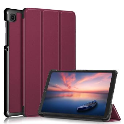 China Triple Single Single Solid Color Smart Bracket Tablet Flip Cover Leather Cases For Samsung Tab A8 S6 lite x200/t220 /t500/t290/x205 for sale