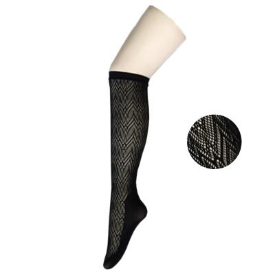 China New Design QUICK DRY Women Patterned Sheer Net Knee High Socks OEM for sale