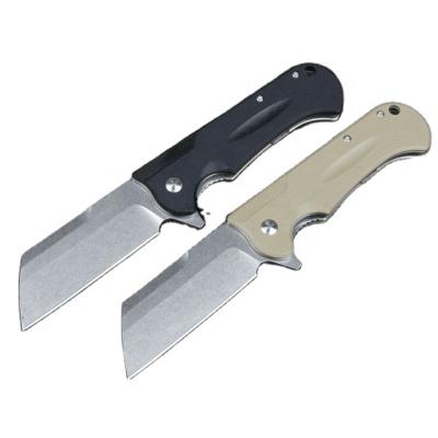 China Non-variable OEM Domestic Porcelain Backing Pocket Knife G10 Handle Folding Knife Survival Knives for sale