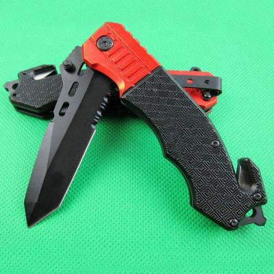 China Multi Functional Knife OEM Half Serrated Stainless Steel Folding Camping Military Rescue Knife For Emergency for sale