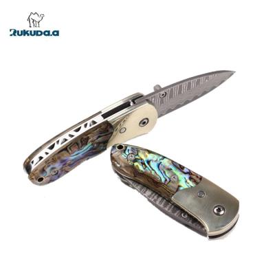 China Mini Camping Knife Damascus Steel Blade Blank Steel Knife for sale