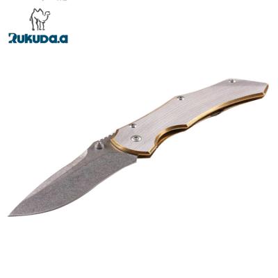 China Camping Knife 440C Stainless Steel Titanium Military Pocket Knife Folding Knives for sale