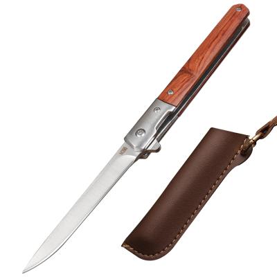 China New Style M390 Non-variable Head Ball Bearing Pen Folding Steel Quick Open Pocket Knife With Ebony and Rosewood Handle for sale