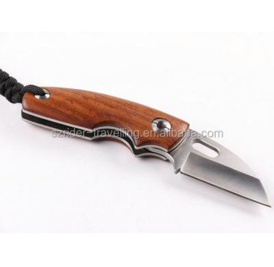 China Camping knife OEM natural cocobolo wood handle small folding pocket knife with gift box for sale