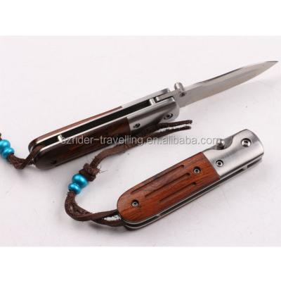 China High Quality Camping Knife OEM 7CR13 Stainless Steel Small Folding Knife With Rope for sale