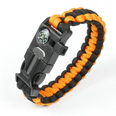 China Lightweight Wristband Survival Gear Kit with Embedded Compass Fire Starter Emergency Knife and Whistle Survival Wristband for sale