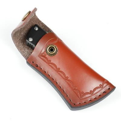 China Good quality first coat cowhide knife leather outer sheath embossed real leather main sheath cowhide coat BEEF knife pocket for sale