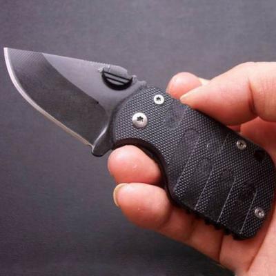 China OEM Yangjiang Non-variable Black Mini Daily Carry Lock Type Camping Pocket Stainless Steel Knife for sale