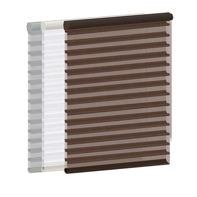 China New Hot Selling Shangri-La Style Triple Layers Blinds UV Protection Blackout Fabric Roll Shades for sale