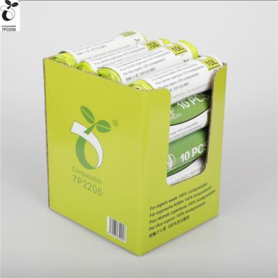 China 2020 New Products 100% Compostable Roll Plastic Bag Continuous With Handle Loop Garbage Industrial Use Compostable Liner Bags Star Seal for sale