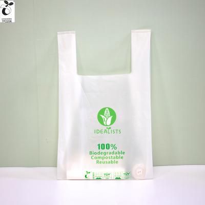 China 100% PLA Compostable Biodegradable Foldable Nonwoven Shopping Bag Grocery With Logo With Customized Size Color Recycling Supermarket T-shirt for sale