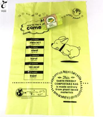 China Natural Biodegradable Micron Based Bagsplant 22*32cm 100% Hemp Compostable Poo Bags 15 Dog Poop T-shirt T-shirt Waste Bags No Plastic Bags for sale