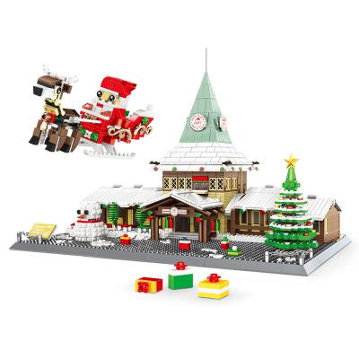 China DIY TOY Wange 6218 Santa Clause 2022 Building Block Brick Street View Christmas Gifts For Child Educational Assemble Brick Toy Set for sale