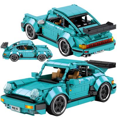 China DIY TOY SY8310 MOC Famous Green Super Champion Speed ​​Sports Cars Brick Pull Back Building Block Vehicles Educational Christmas Gift for sale