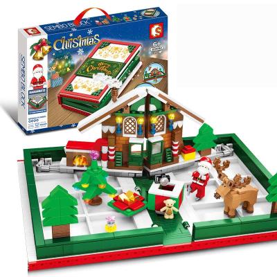 China Compatible Santa Claus Christmas Toys Children Gift Model Building Blocks Building Block Architecture Bricks Toy Sembo Christmas Book Building for sale