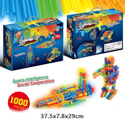 China DIY TOY Toddler Straw Building Blocks kids slim construction Kit Plastic Tube Building Sets educational toys creative STEM tube locks for sale