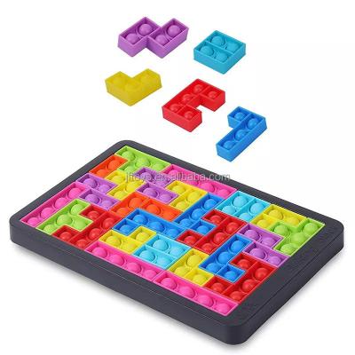 China DIY TOY Wholesale Best Selling Decompression Toys Sensory Snap Bubble Jigsaw Blocks Kids Relax Block Puzzle Game Busy Person Toys for sale