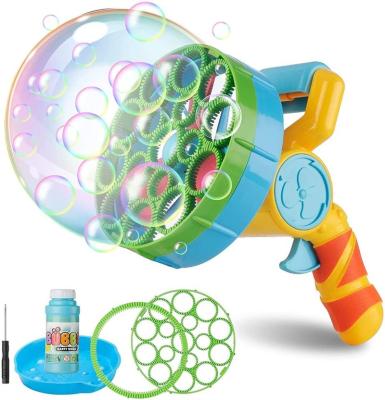 China Toy Party Favor Automatic Small Beach Bubble Blaster Machine Plastic Automatic Gun Bubble Maker Electric Bubble Gun for sale