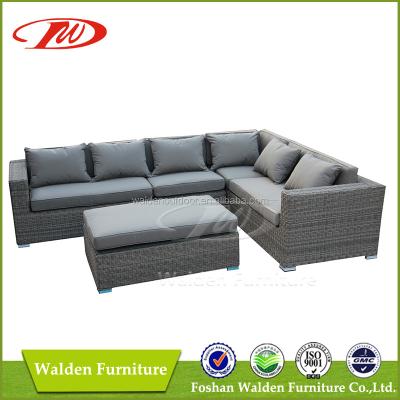 China Exterior Designs of Gray Rattan Corner Sofa Minimalist Patio Furniture Set New (Mauritius-2) for sale