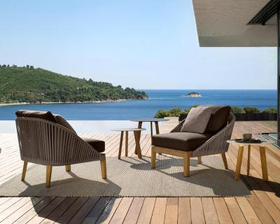 China Upper Patio Sofa Furniture Sofa Set Outdoor Garden Furniture Roof Design in Teak Wood from Modern Factory Company for sale