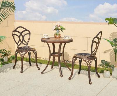 China Contemporary Outdoor 3pcs Low Price Garden Balcony Metal Chair And Table Set for sale