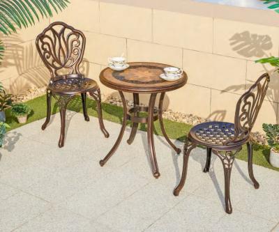 China Contemporary Leisure Furniture Outdoor Furniture Cast Aluminum Table Garden Chairs And Metal Dining Sets for sale