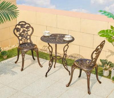 China Contemporary Bistros Garden Furniture Outdoor Metal Furniture Aluminum Bar Chair and Table for sale