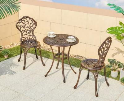 China Contemporary Popular 3pcs Outdoor Living Set Single Cast Aluminum Chair And Table for sale