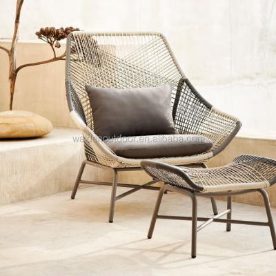 China Contemporary Walden Patio Rope Woven Chaise Lounger Chairs Outdoor Chair Rattan Wicker Reupholstered Garden Chair for sale