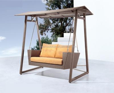 China Outdoor Indoor Furniture Modern Double 2 Seat Patio Rattan Swing Chair (DH-9743) for sale