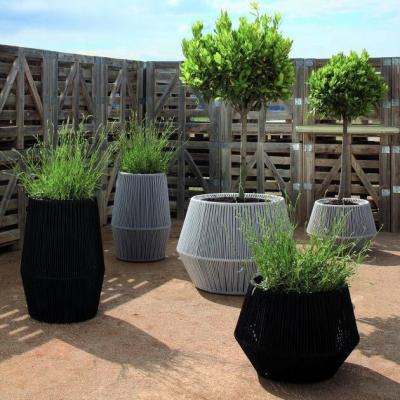 China Contemporary Design Outdoor Furniture Customized Furniture Rope Woven Flowerpot Garden Pot Planter Box For Patio for sale