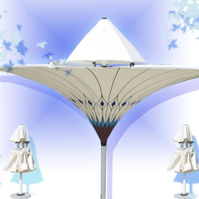 China Modern high quality outdoor garden umbrella/flower umbrella/garden parasol with marble base with led light for sale