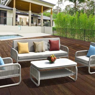 China Sustainable& Comfortable Good Quality Outdoor Cane Wicker Rattan Furniture Outside Garden Bistros Sofa Set for sale