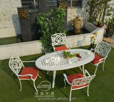 China Durable outdoor garden cast aluminum table and chair for cafe for sale