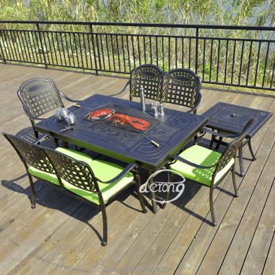 China Weather Outdoor Furniture Outdoor Table and Chair Set Outdoor Aluminum Barbecue Charcoal BBQ Grill Similar to Korean Outdoor Furniture Garden Set Modern Metal for sale