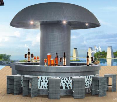 China BAR SET Mushroom Design Derong Outdoor Furniture Bar Rattan Gazrbo / Patio Garden Set for sale