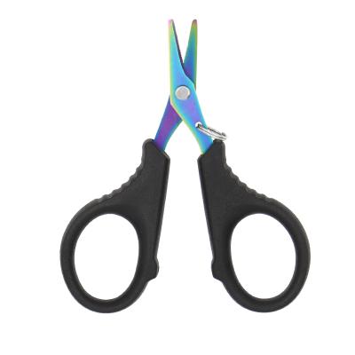 China Outdoor Activities Fishing Hot Selling Mini Stainless Steel Fly Fishing Portable Line Cutter ABS Handle Small Color Titanium Fishing Scissors for sale